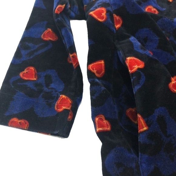 Catimini Warm Blue Velvet Hearts Valentine Dress 4 - Picture 3 of 6